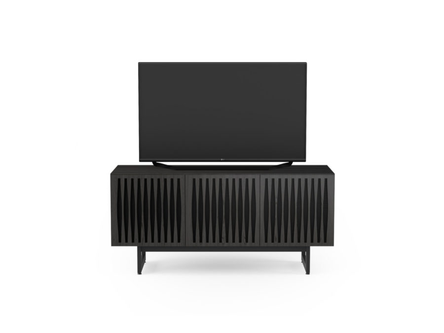 Elements 8777 Media Console Tempo Charcoal - front view with TV