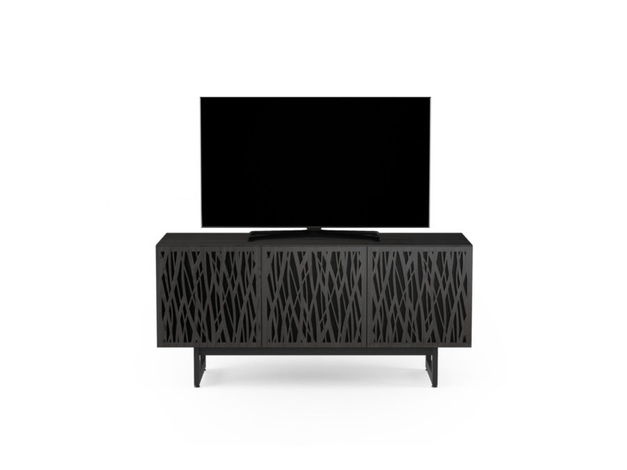 Elements 8777 Media Console Wheat Charcoal - front view with TV