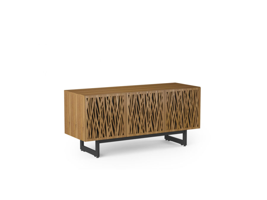 Elements 8777 Media Console Wheat Natural Walnut - side view