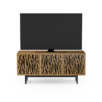 Elements 8777 Media Console Wheat Natural Walnut - front view with TV