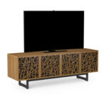 Elements 8779 Media Console Ricochet Natural Walnut - side view with TV