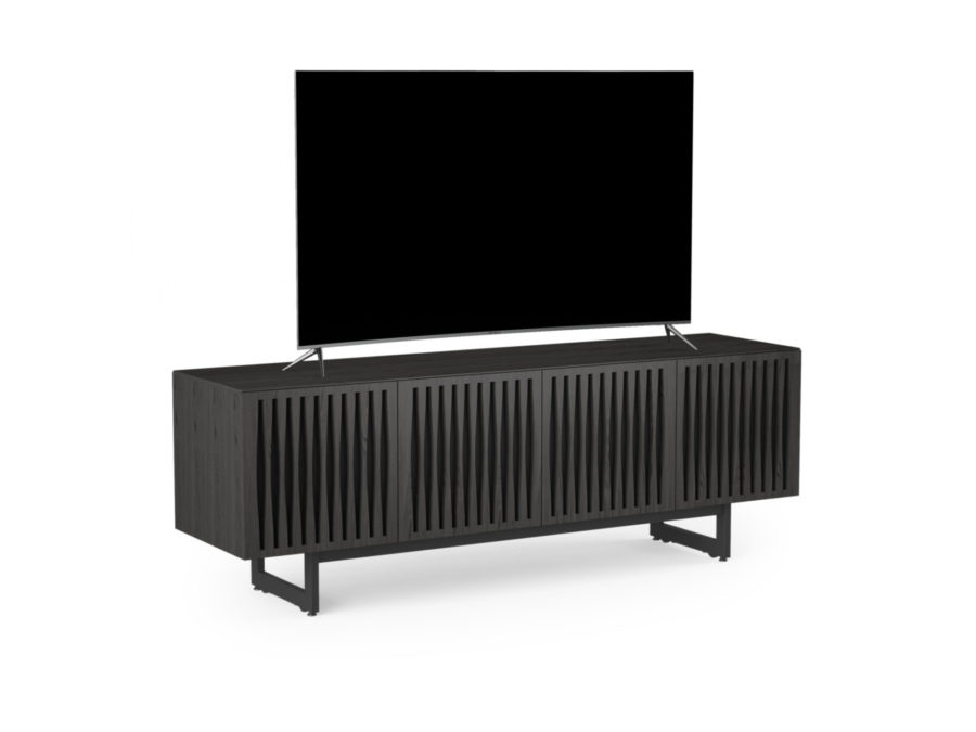 Elements 8779 Media Console Tempo Charcoal - side view with TV