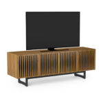 Elements 8779 Media Console Tempo Natural Walnut - side view with TV