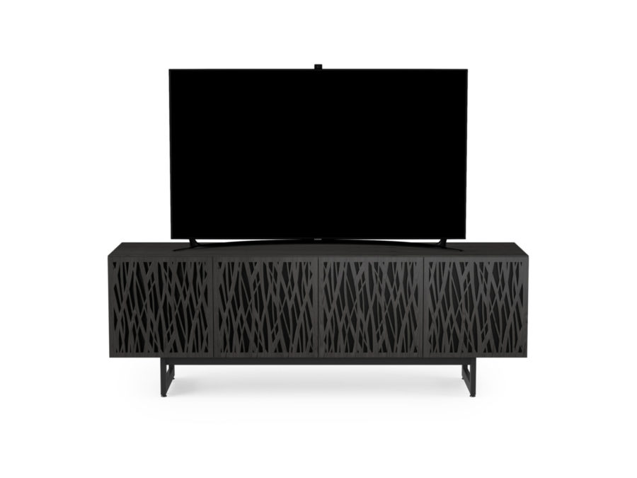 Elements 8779 Media Console Wheat Charcoal - front view with TV
