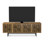 Elements 8779 Media Console Wheat Natural Walnut - front view with TV