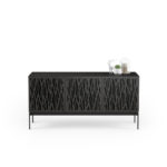 Elements Storage Console 8777 BDI Wheat Charcoal - front view with accessories