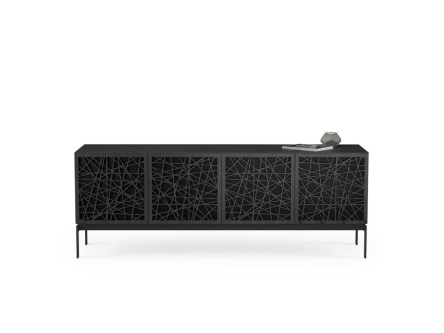Elements 8779 Storage Console Ricochet Charcoal - front view with accessories
