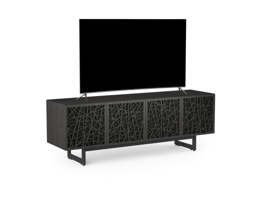 Elements 8779 Media Console Ricochet Charcoal - side view with TV