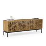 Elements 8779 Storage Console Wheat Natural Walnut - side view with accessories