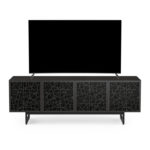 Elements 8779 Media Console Ricochet Charcoal - front view with TV