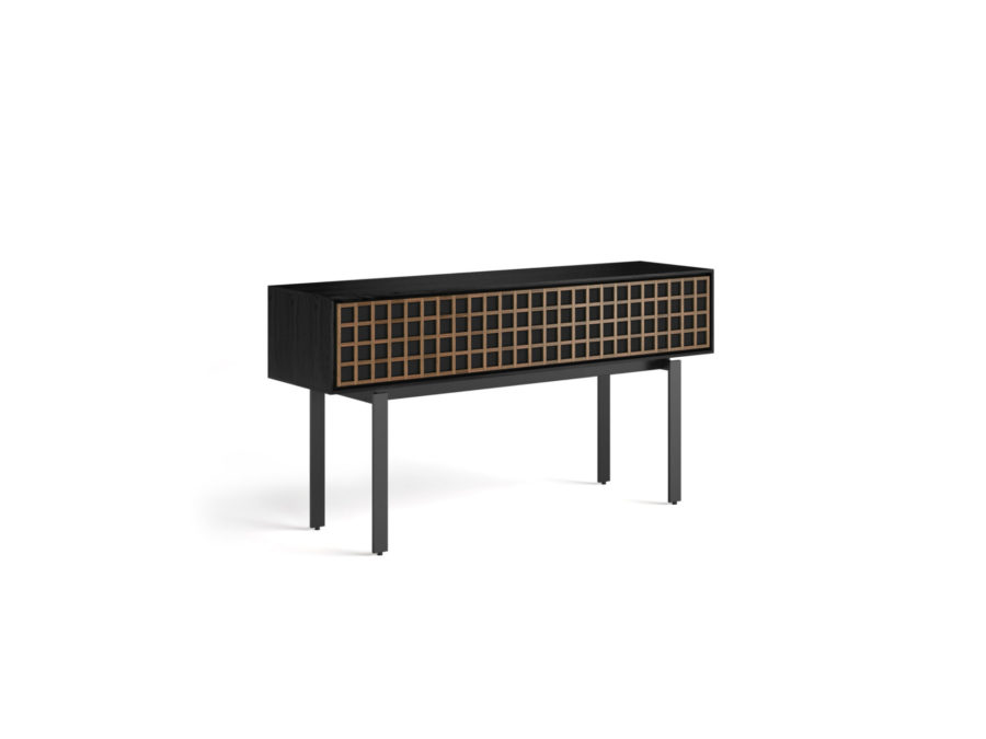 Interval 61 Media Console 7246 BDI Ebonized Ash / Natural Walnut - side view