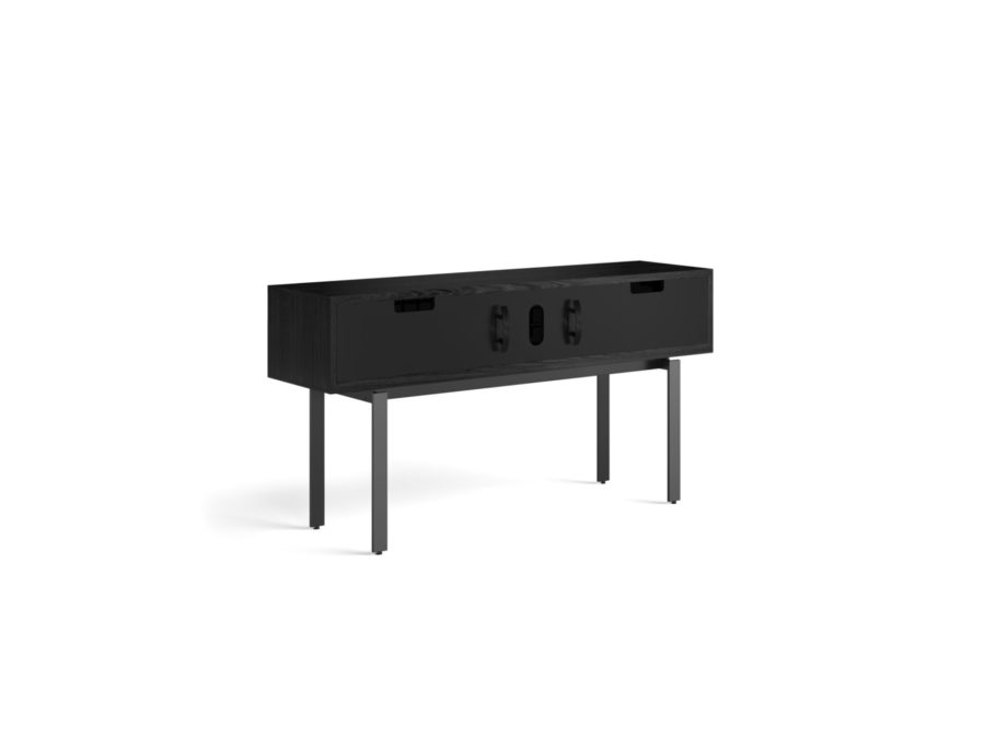 Interval 61 Media Console 7246 BDI Ebonized Ash / Natural Walnut - rear view