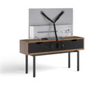 Interval 61 Media Console 7246 BDI Natural Walnut - rear view with TV