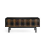 Interval 66 Media Cabinet 7247 BDI Ebonized Ash / Natural Walnut - front view