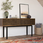 Interval modern slim storage TV Console 7246 BDI walnut