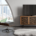 elements 8777-ME Ricochet doors media console