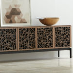 Elements 8777 Storage Console Ricochet Natural Walnut - room view