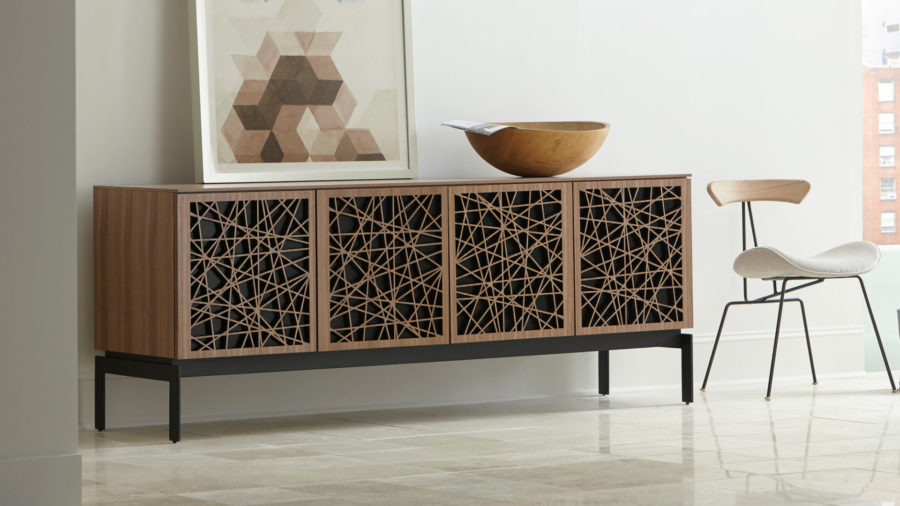 Elements 8777 Storage Console Ricochet Natural Walnut - room view