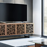 Elements 8779 Media Cabinet Ricochet Natural Walnut - partial room view