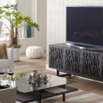 Elements 8779 Media Console Wheat Charcoal - room partial view