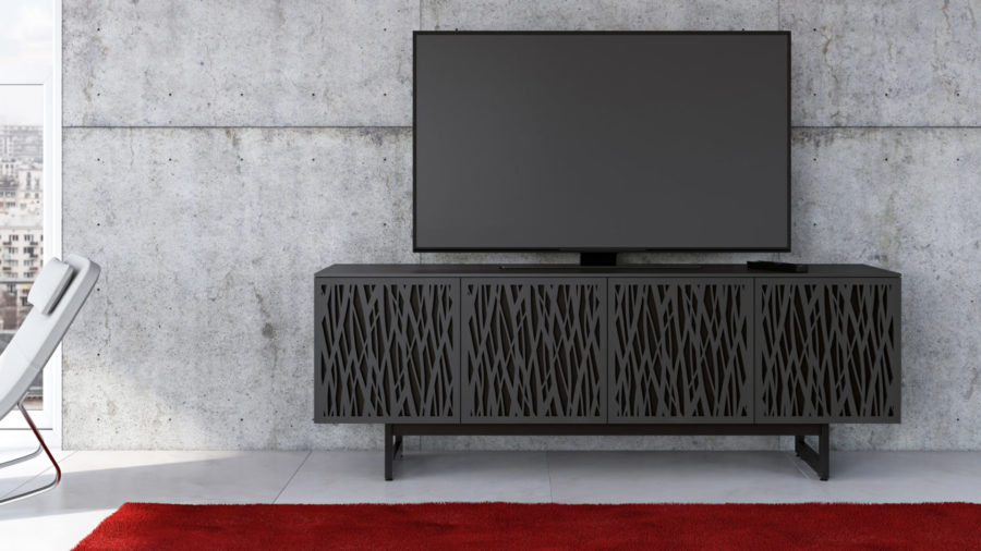 Elements 8779 Media Console Wheat Charcoal - room view