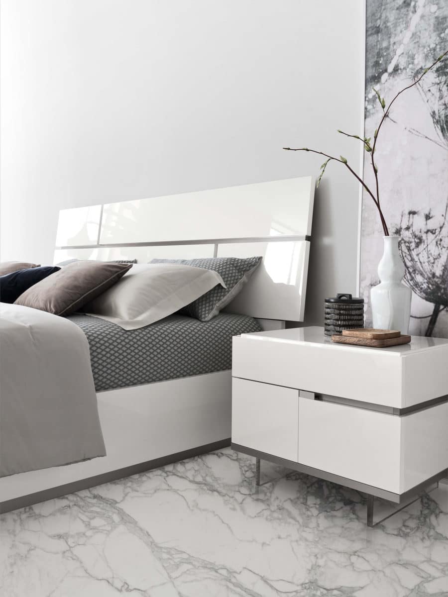 Alf Italia Artemide Bed and Nightstand close up view