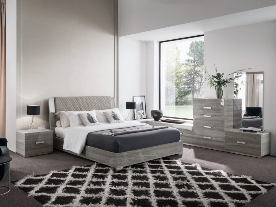 Alf Italia Iris CK Bed with upholstered headboard bedroom set