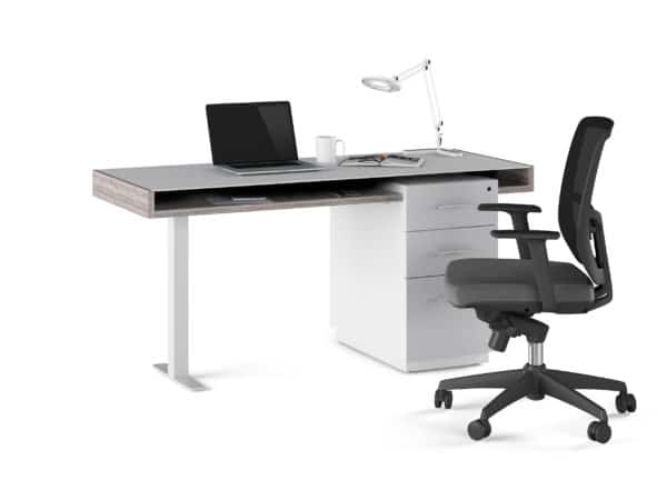 BDI 6241 Duo Desk with File storage grey