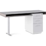 BDI 6241 Duo Desk with File storage grey no background