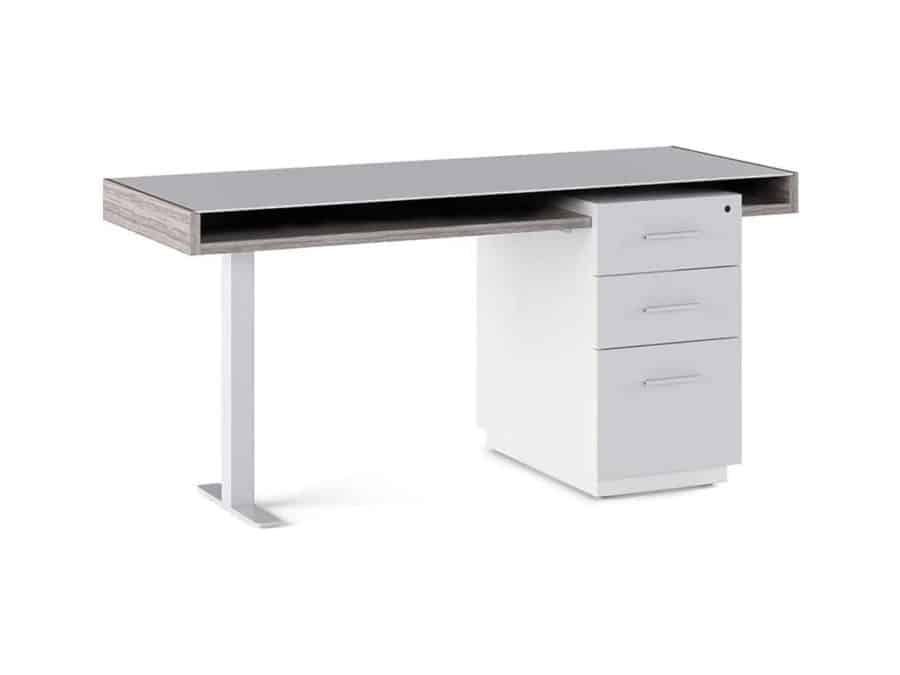 BDI 6241 Duo Desk with File storage grey no background