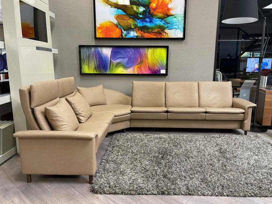 Stressless Aurora Sectional Sand - front view