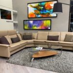 Stressless Aurora Sectional Sand - showroom view