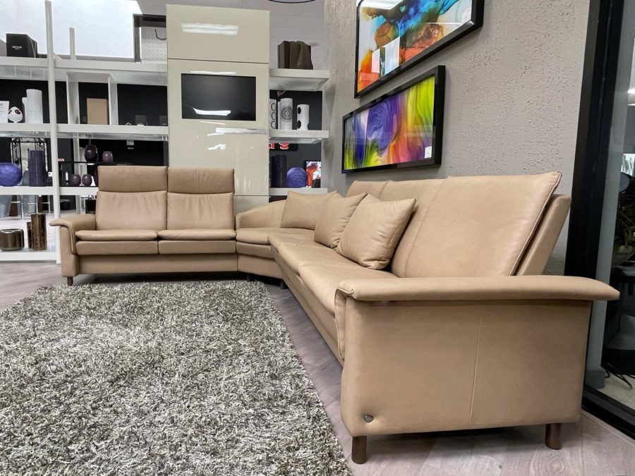 Stressless Aurora Sectional Sand - side view