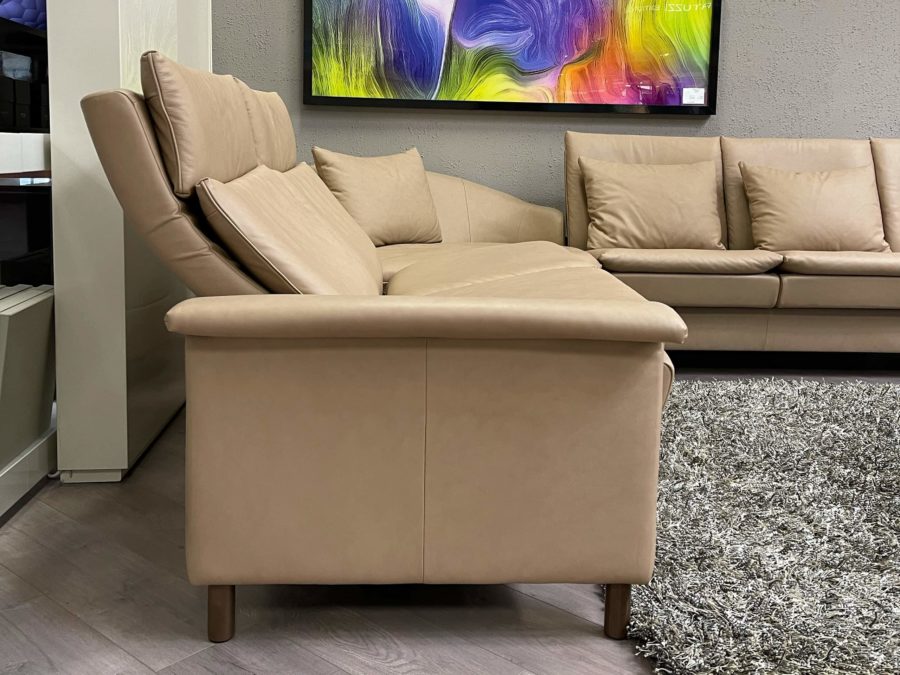 Stressless Aurora Sectional Sand - side view reclined