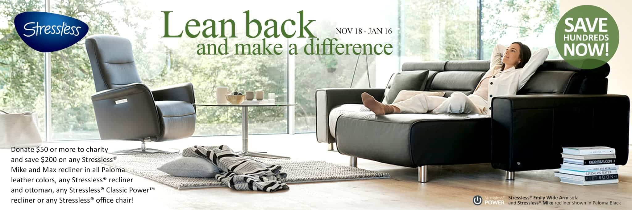 Stressless® Promo: Donate to charity and save hundreds off Stressless® furniture