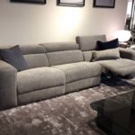 natuzzi italia balance sofa pegaso fabric warm grey - reclined seat