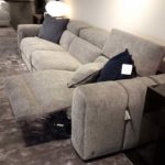 natuzzi italia balance sofa pegaso fabric warm grey - reclined seat 2