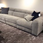 natuzzi italia balance sofa pegaso fabric warm grey - side view