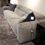 natuzzi italia balance sofa pegaso fabric warm grey - side view 2