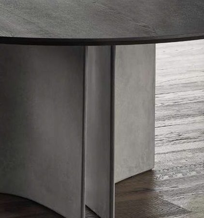 Bontempi - Magnum Round Table with Charcoal Oak top - closeup