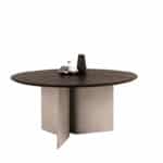Bontempi - Magnum Round Table with Charcoal Oak top - on white background