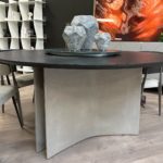 Bontempi - Magnum Round Table with Charcoal Oak and Lazy Susan - showroom view 3