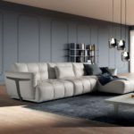 Natuzzi Italia - Herman sofa with chase in white leather - room view