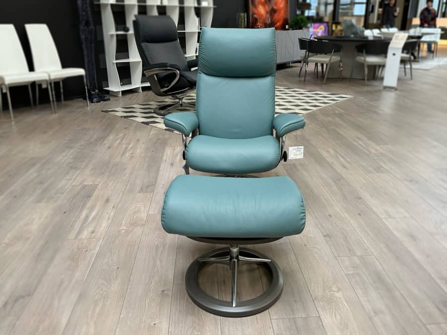 Stressless Aura Signature Small Paloma Olive Green front view