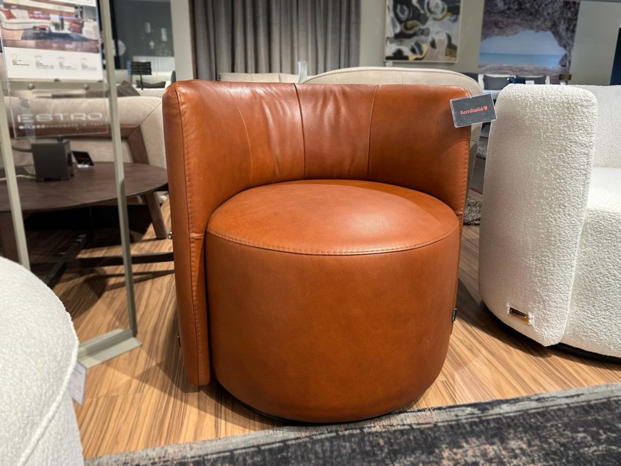 Estro Milano Emma IS419 Swivel Chair Cognac