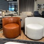 Estro Milano Emma IS419 Swivel Chairs White and Cognac