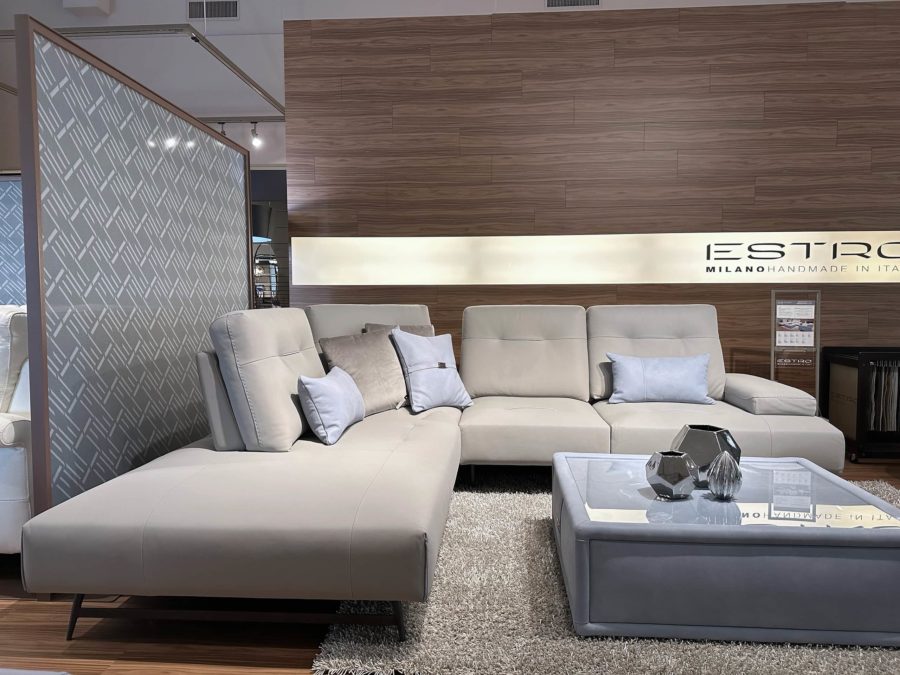 Estro Milano Manhattan 4pc Sectional Light Grey 2