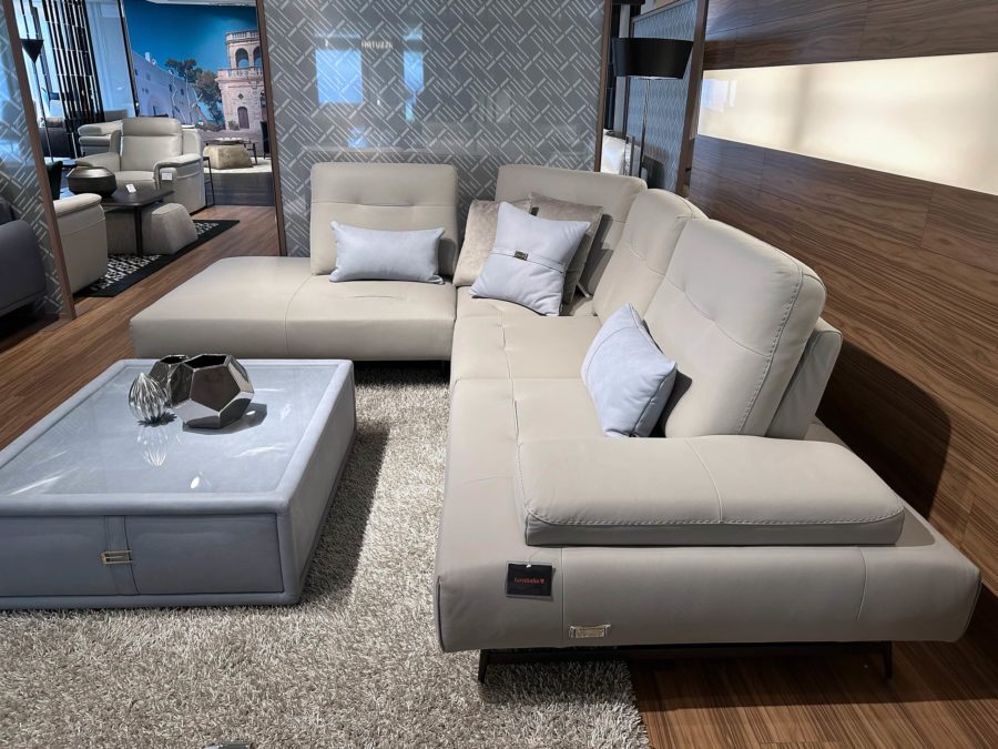 Estro Milano Manhattan 4pc Sectional Light Grey 4