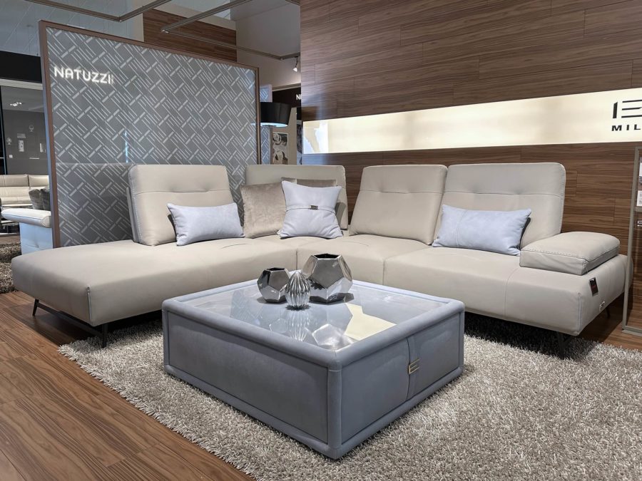 Estro Milano Manhattan 4pc Sectional Light Grey