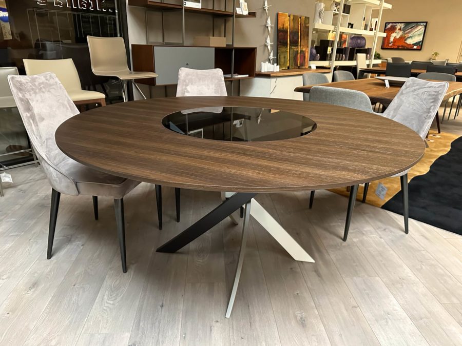 Bontempi Barone Round Dining Table Ring Spessart Oak 2